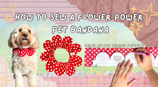 How to Sew a Flower Power Pet Bandana - Step-By-Step Tutorial