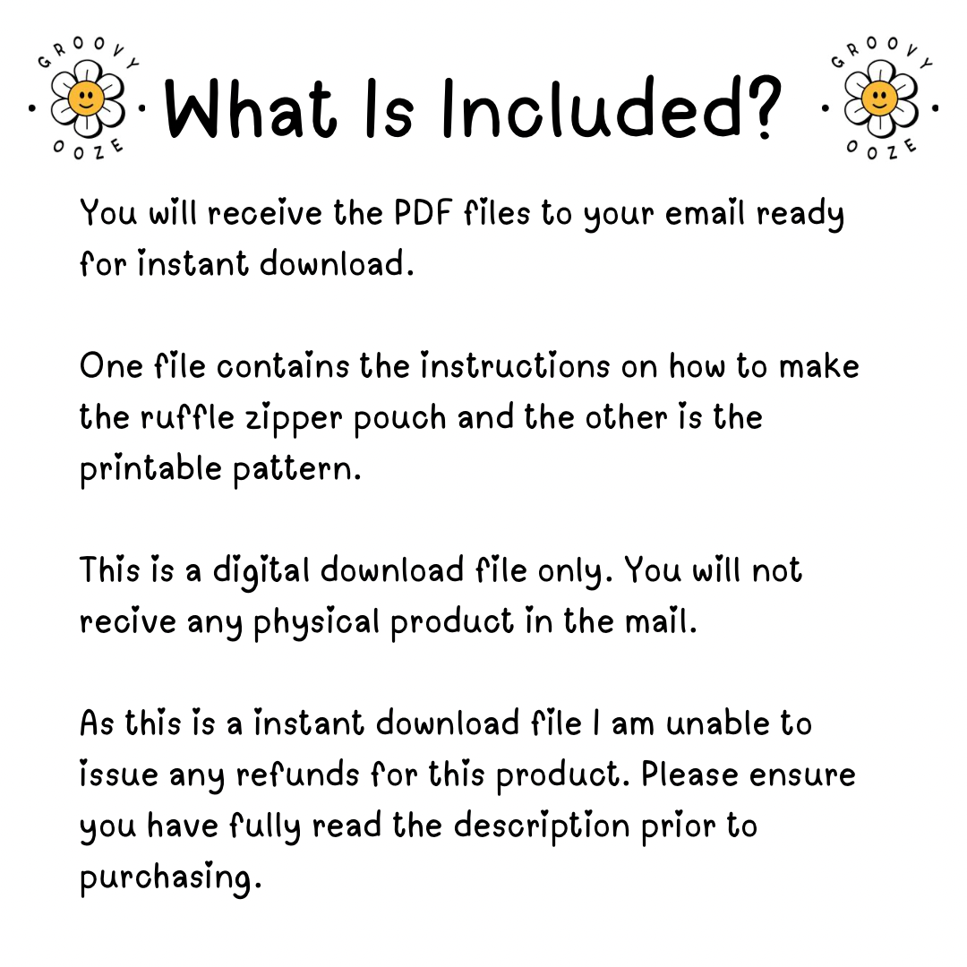 Quilted & Ruffled Zipper Pouch PDF Sewing Pattern