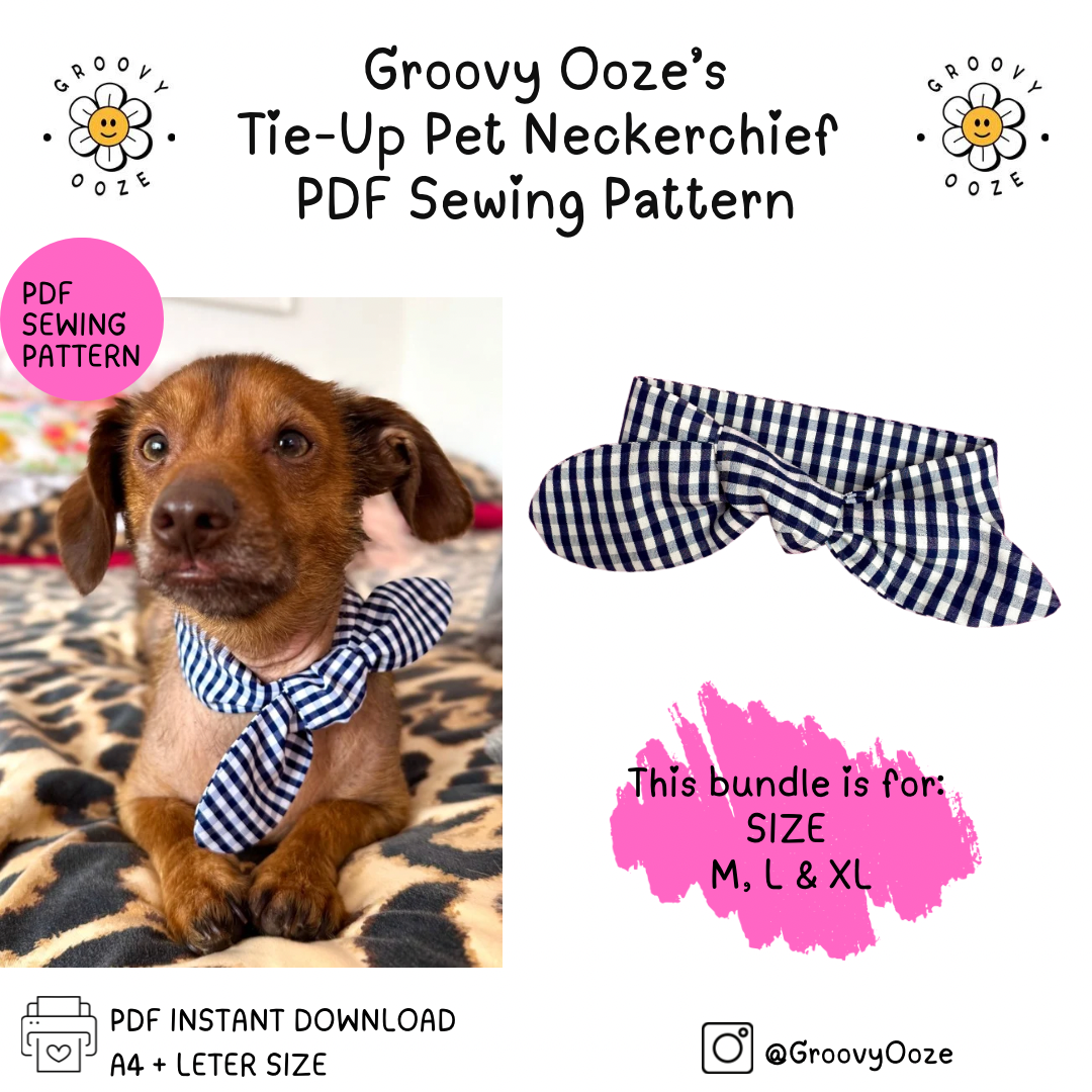 Pet Neckerchief PDF Sewing Pattern - SIZE M, L & XL