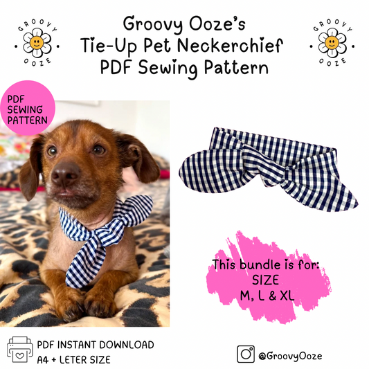 Pet Neckerchief PDF Sewing Pattern - SIZE M, L & XL