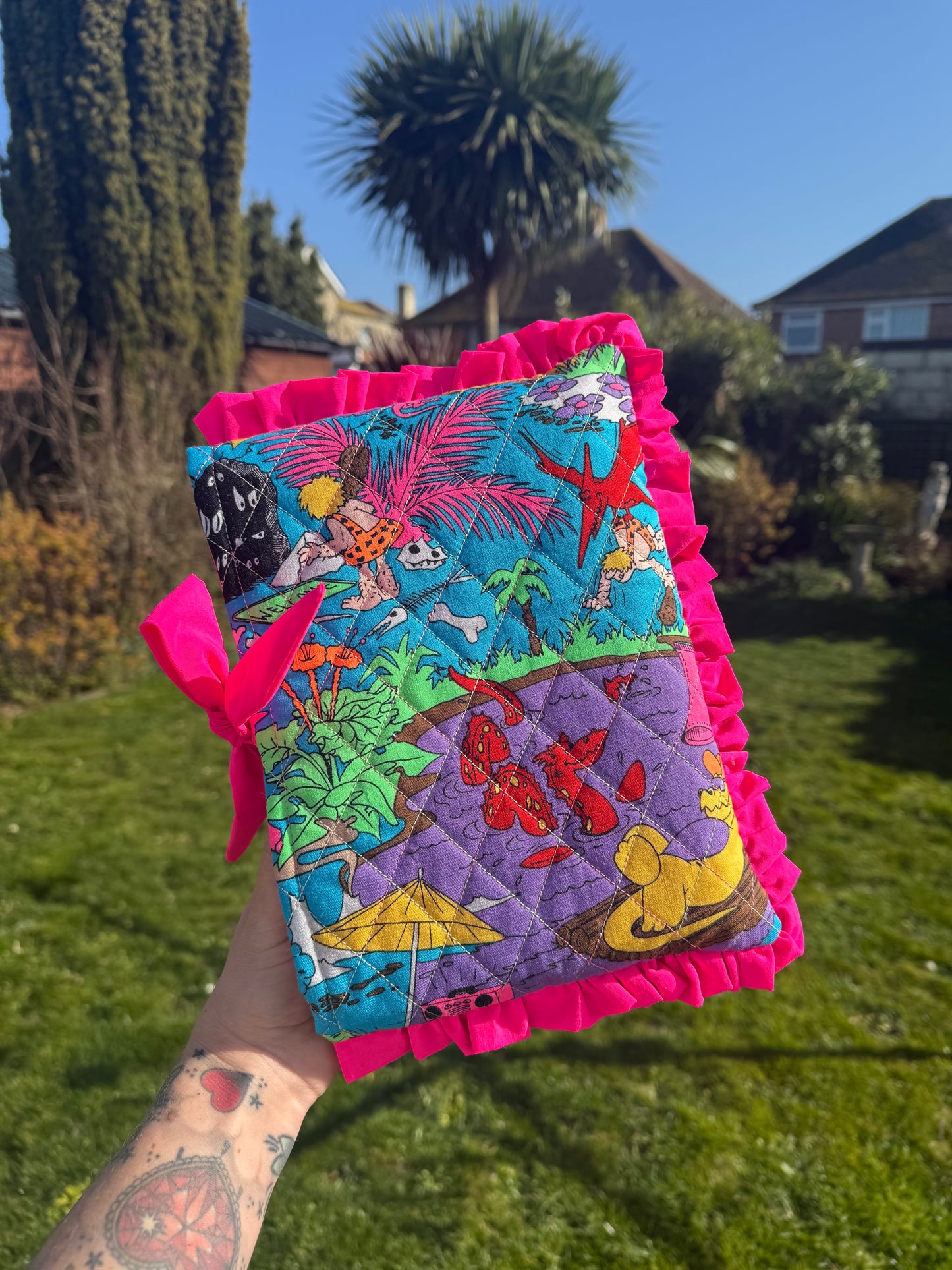 Quilted & Ruffled Book Sleeve Sewing Pattern - PDF Download