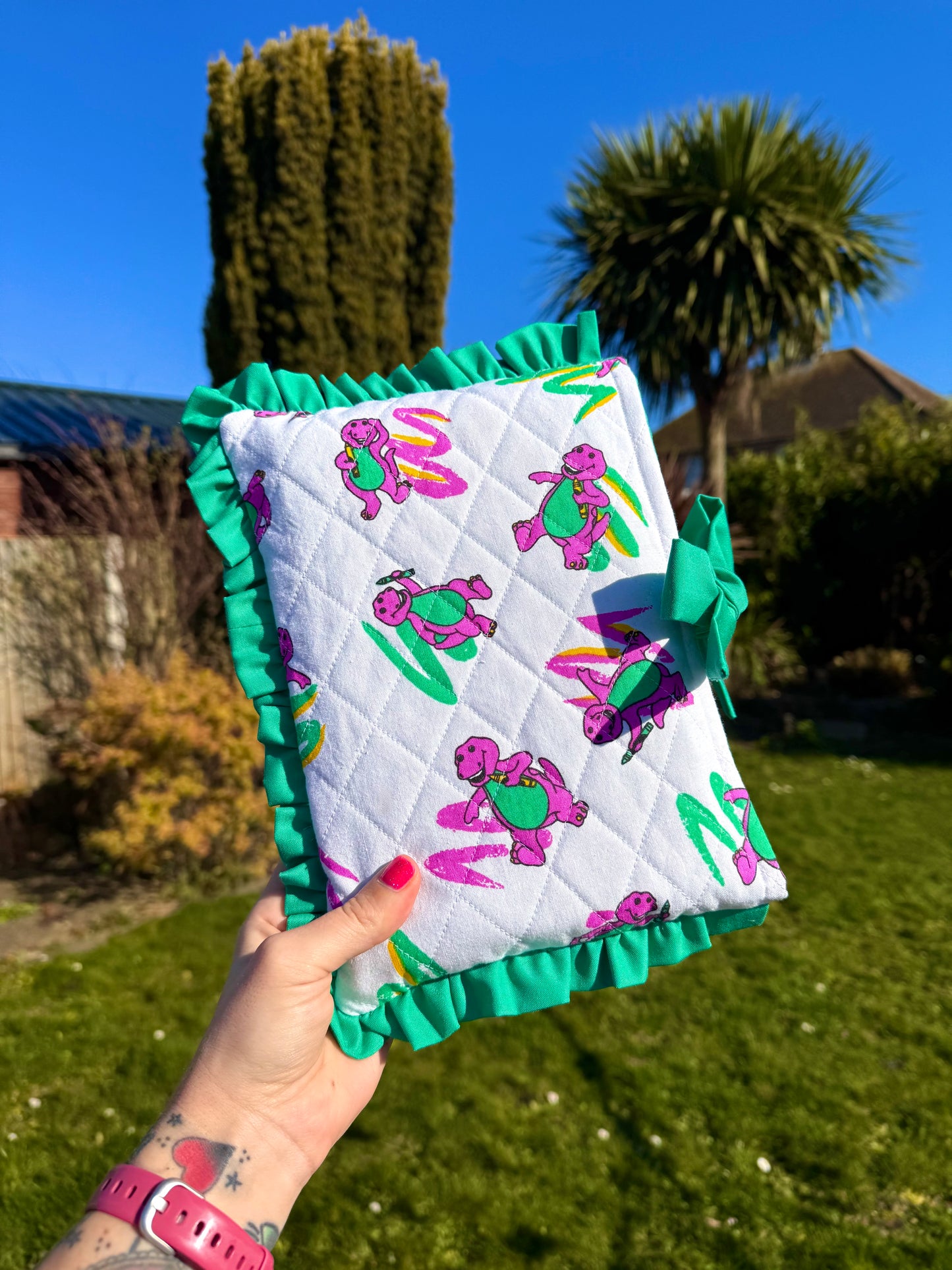 Quilted & Ruffled Book Sleeve Sewing Pattern - PDF Download