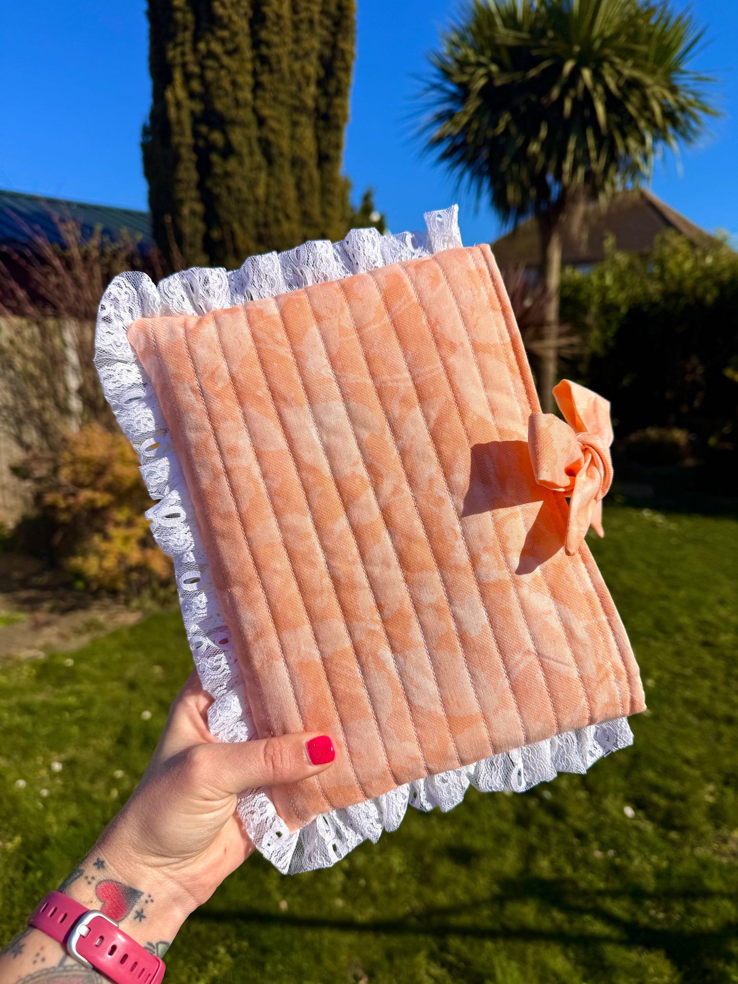 Quilted & Ruffled Book Sleeve Sewing Pattern - PDF Download