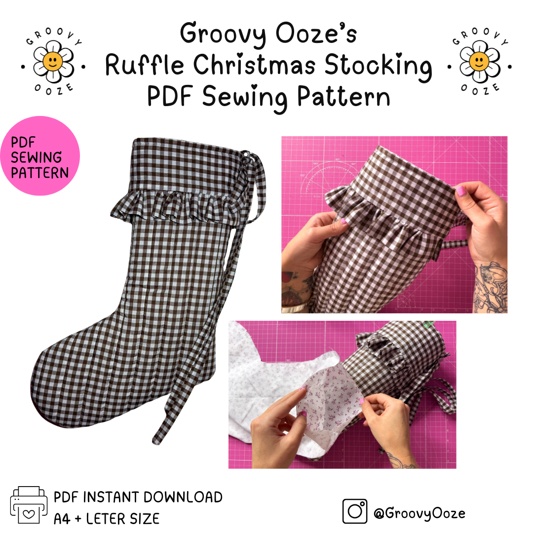 DIY Ruffle Christmas Stocking Sewing Pattern