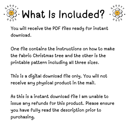 Fabric Christmas Tree PDF Sewing Pattern
