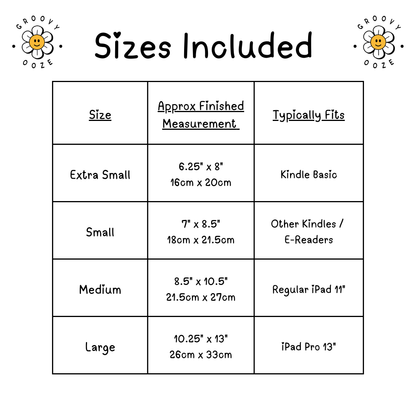 Zipper Pouch PDF Sewing Pattern - 4 Sizes Multiple Styles - For Kindles / E-Readers / iPads / Books