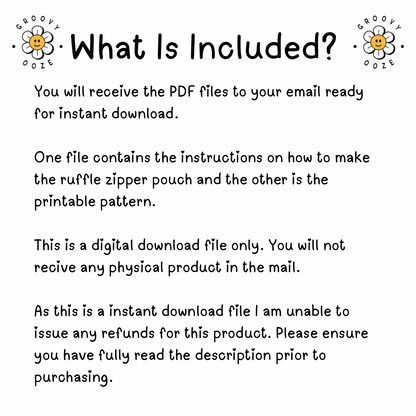 Quilted & Ruffled Zipper Pouch PDF Sewing Pattern